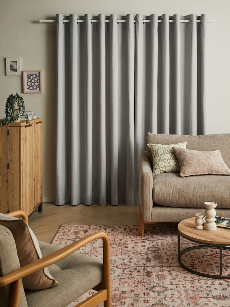 Cortinas de ilhós de algodão - Imagem 2 de 4