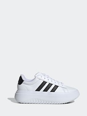 adidas White/Black Sportswear Grand Court Platform Trainers - Image 1 of 8
