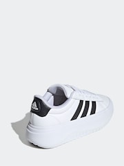 adidas White/Black Sportswear Grand Court Platform Trainers - Image 4 of 8
