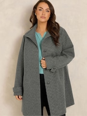 Evans Grey Longline Coat - Image 1 of 6