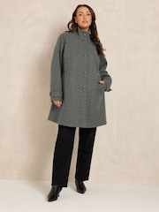 Evans Grey Longline Coat - Image 3 of 6