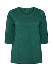 Evans Green Cotton V-Neck Top - Image 5 of 6