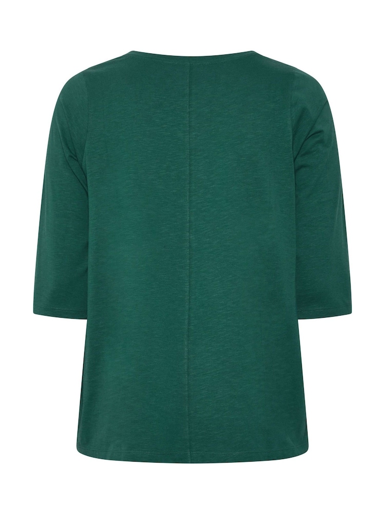 Evans Green Cotton V-Neck Top - Image 6 of 6 Evans Green Cotton V-Neck Top - Image 6 of 6