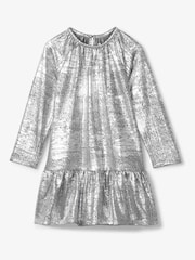 Hatley Silver Shimmer Aline Christmas Party Dress - Image 2 of 2