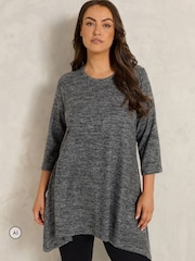 Evans Grey Hanky Hem Top - Image 1 of 6