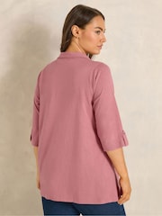 Evans Pink Pintuck Henley Top - Image 3 of 6