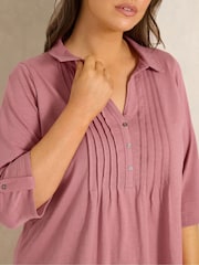 Evans Pink Pintuck Henley Top - Image 4 of 6