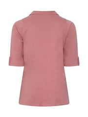 Evans Pink Pintuck Henley Top - Image 6 of 6