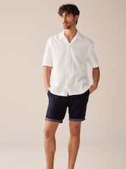 Navy Blue Premium Belted Chinos - Image 1 of 9