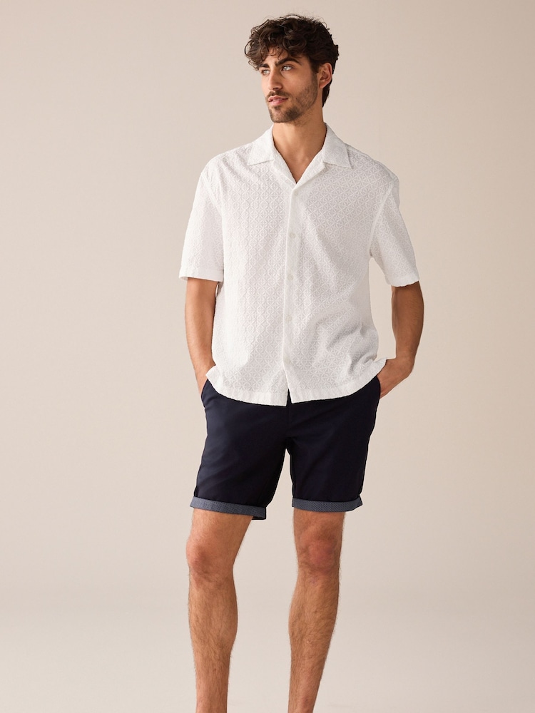 Navy Blue Premium Belted Chinos - Image 1 of 9