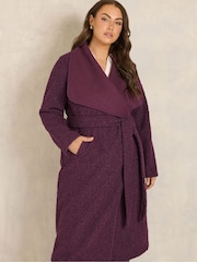 Evans Red Faux Shearling Waterfall Coat - Image 1 of 6