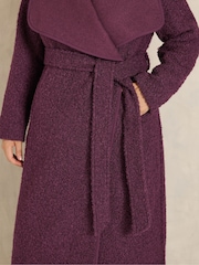 Evans Red Faux Shearling Waterfall Coat - Image 4 of 6