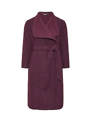 Evans Red Faux Shearling Waterfall Coat - Image 5 of 6