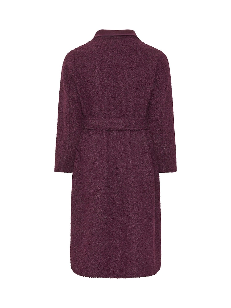 Evans Red Faux Shearling Waterfall Coat - Image 6 of 6 Evans Red Faux Shearling Waterfall Coat - Image 6 of 6