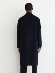 Reiss Navy Eclipse Wool-Blend Blindseam Relaxed-Fit Coat - Image 5 of 6