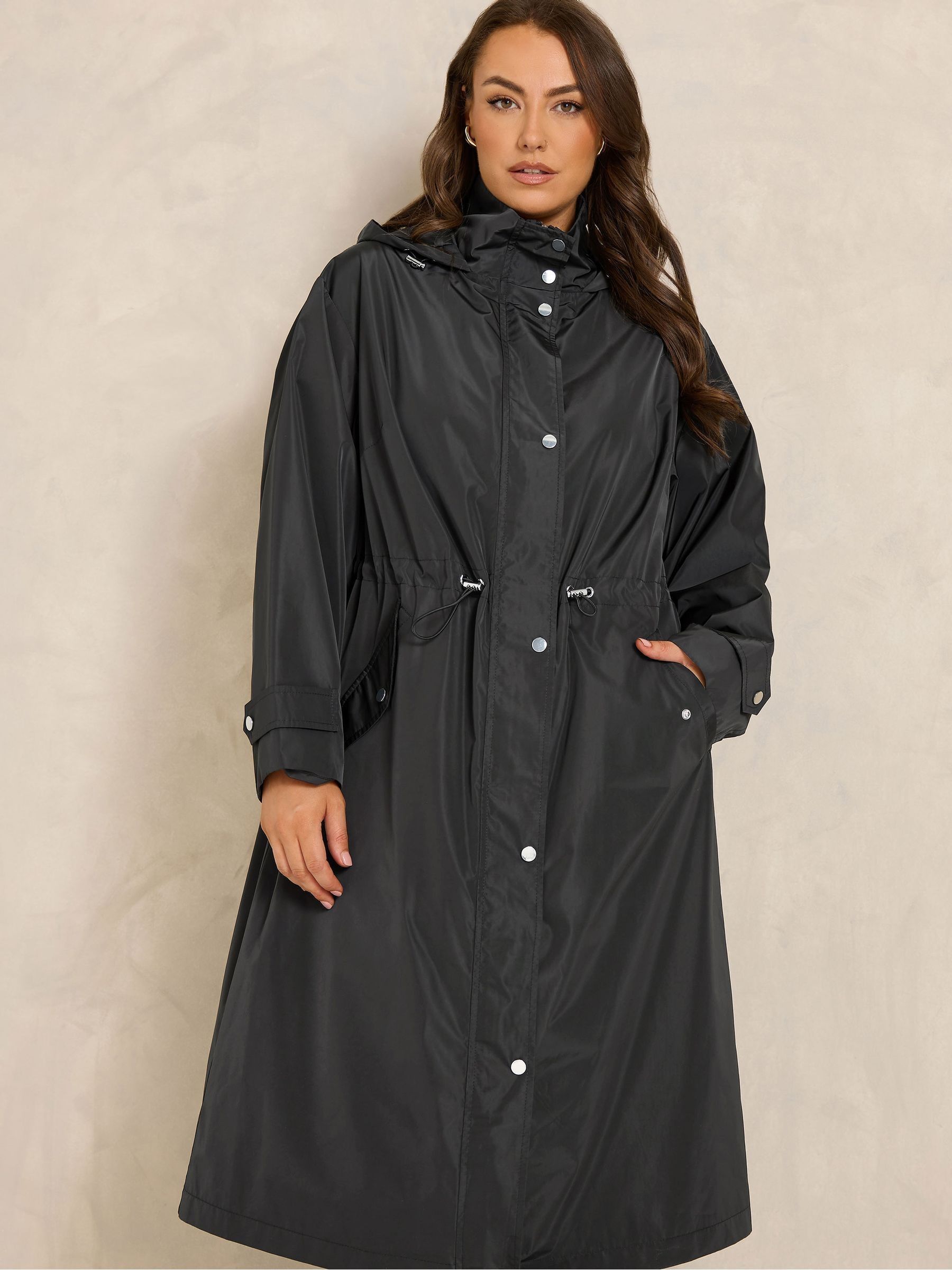 Evans Women's Black Longline Raincoat - Image 1