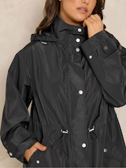 Evans Black Longline Raincoat - Image 4 of 6