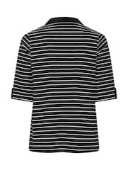 Evans Black Stripe Pintuck Henley Top - Image 6 of 6