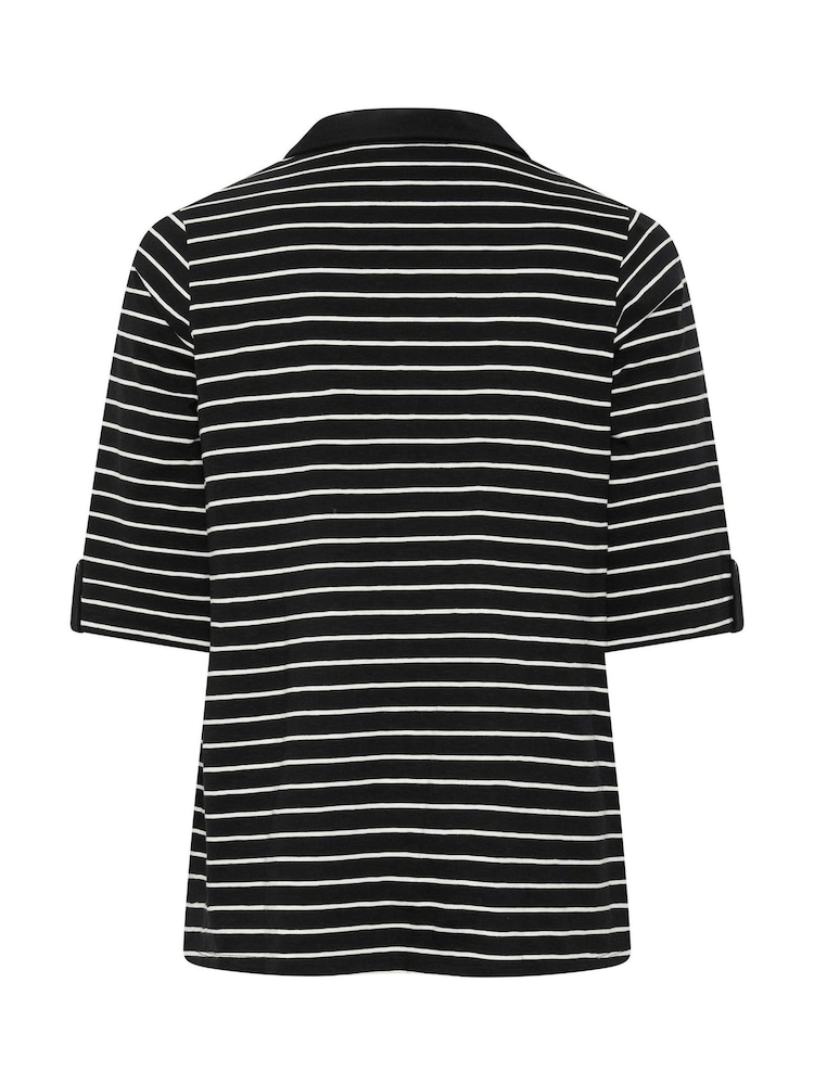 Evans Black Stripe Pintuck Henley Top - Image 6 of 6 Evans Black Stripe Pintuck Henley Top - Image 6 of 6