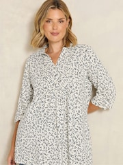 Evans Blue Pintuck Henley Top - Image 1 of 6