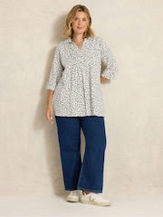 Evans Blue Pintuck Henley Top - Image 2 of 6