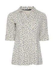 Evans Blue Pintuck Henley Top - Image 5 of 6