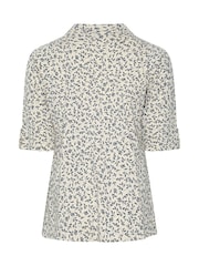 Evans Blue Pintuck Henley Top - Image 6 of 6