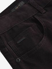 Burgundy Red Dark Slim Fit Soft Touch 5 Pocket Jean Style Trousers - Image 10 of 12