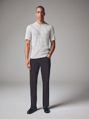 Burgundy Red Dark Slim Fit Soft Touch 5 Pocket Jean Style Trousers - Image 2 of 12