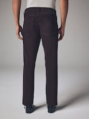 Burgundy Red Dark Slim Fit Soft Touch 5 Pocket Jean Style Trousers - Image 4 of 12