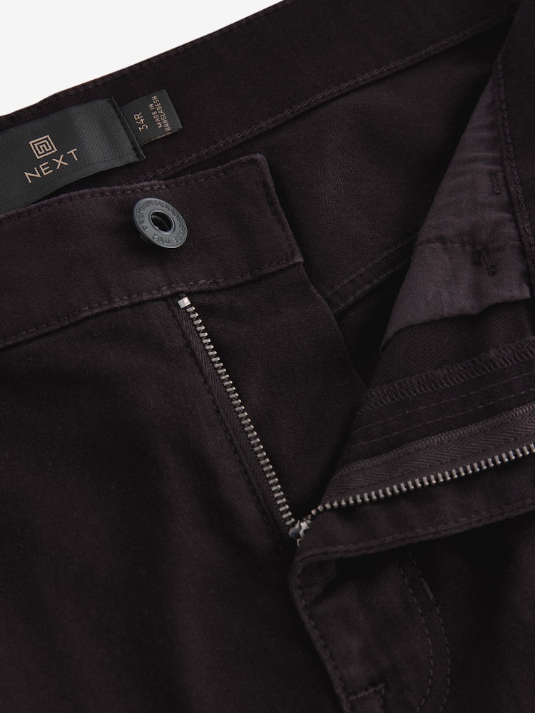 Burgundy Red Dark Slim Fit Soft Touch 5 Pocket Jean Style Trousers - Image 9 of 12