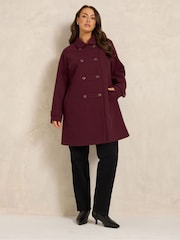 Rood - Evans Double breasted militaire jas - Afbeelding 2 van 7