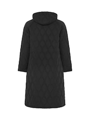 أسود - Evans Quilted Longline Coat - صورة 6 من 6