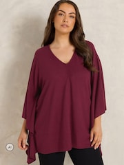 Evans Red Flat Cape Top - Image 1 of 6