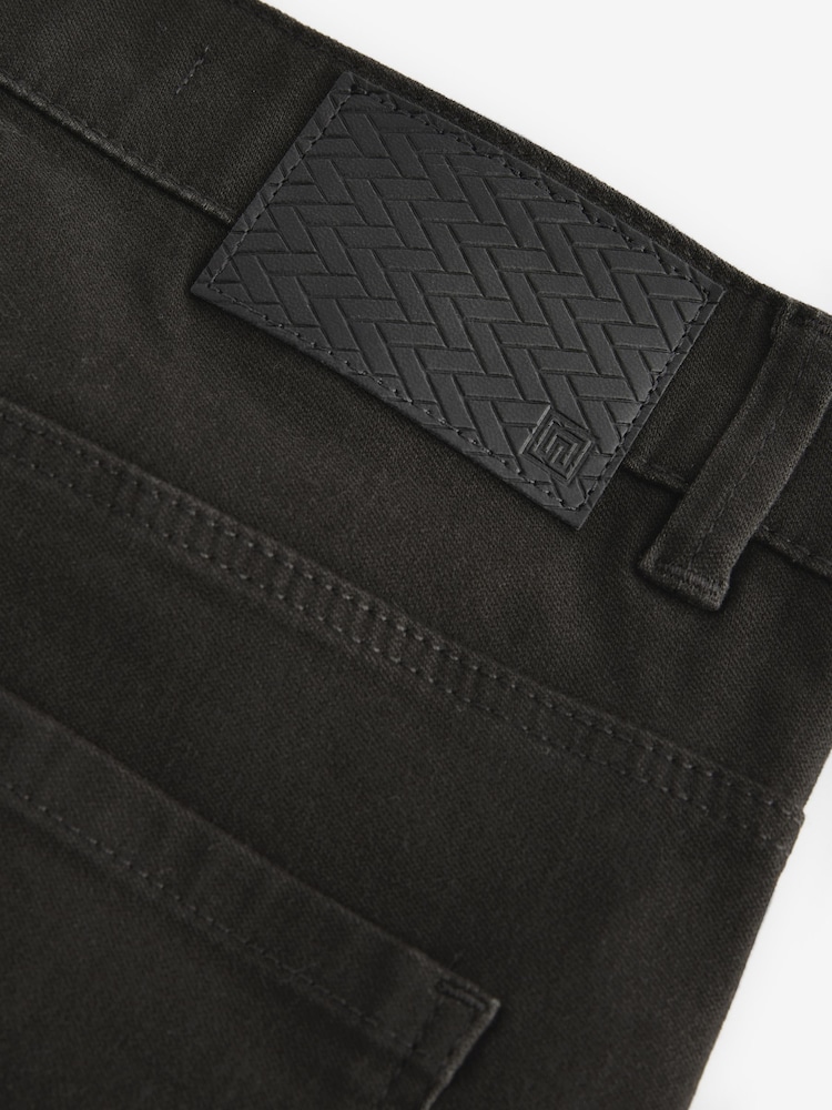 Green Khaki Slim Fit Soft Touch 5 Pocket Jean Style Trousers - Image 10 of 12