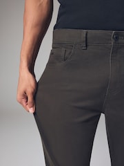 Green Khaki Slim Fit Soft Touch 5 Pocket Jean Style Trousers - Image 5 of 12