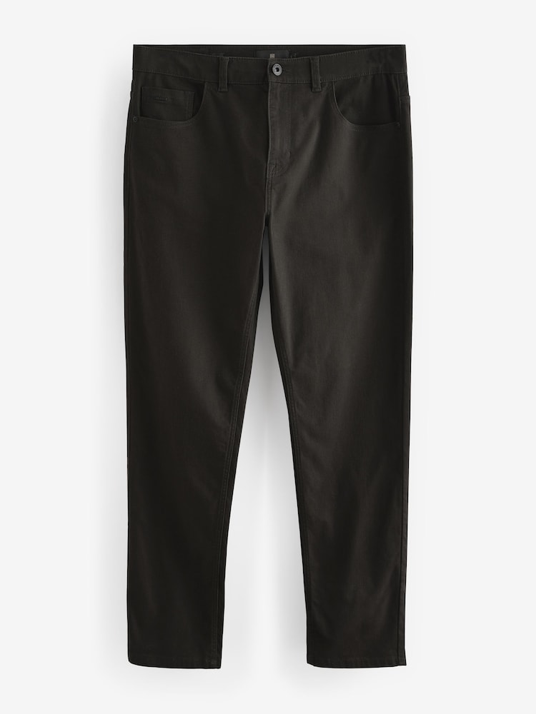 Green Khaki Slim Fit Soft Touch 5 Pocket Jean Style Trousers - Image 8 of 12