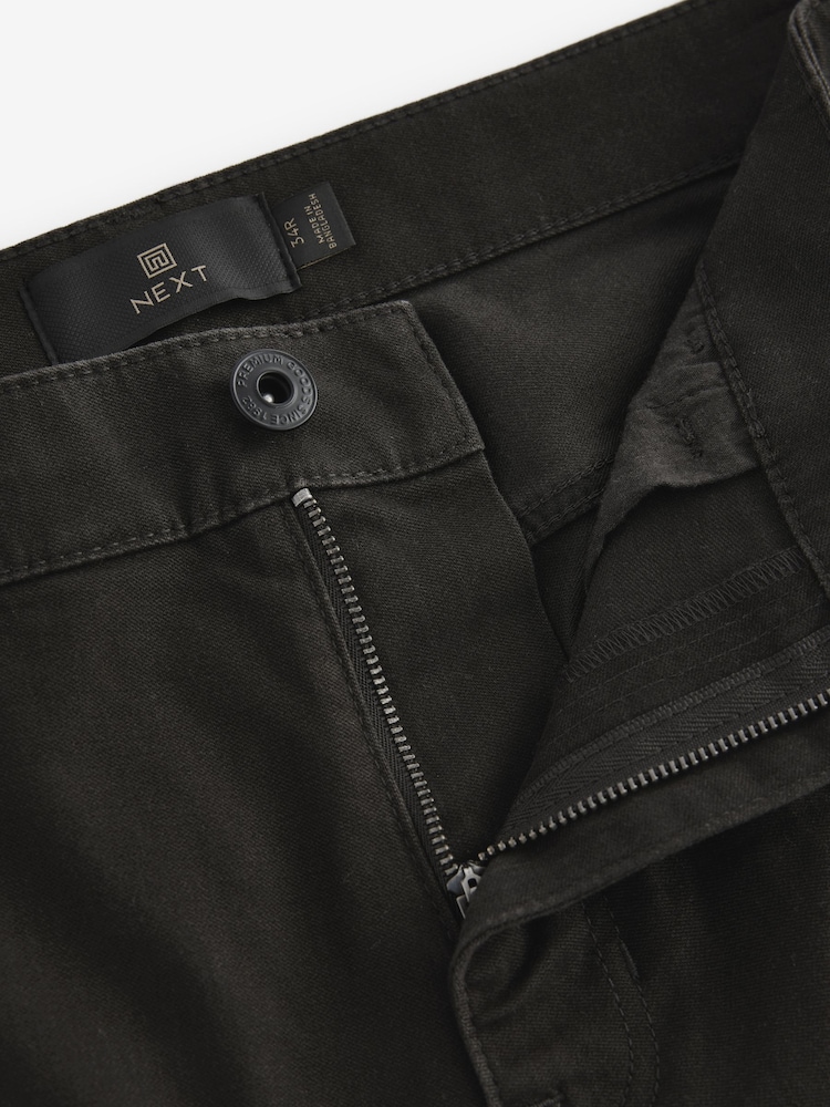 Green Khaki Slim Fit Soft Touch 5 Pocket Jean Style Trousers - Image 9 of 12