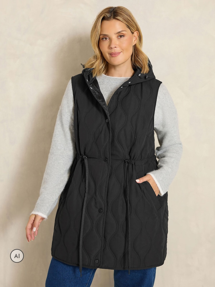 Evans Black Quilted Gilet - Image 1 of 6 Evans Black Quilted Gilet - Image 1 of 6