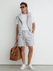 Reiss Grey Vex Heavyweight Cotton-Blend Relaxed-Fit Shorts - Image 4 of 6