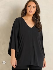 블랙 - Evans Jersey Cape Top - 6의 이미지 1