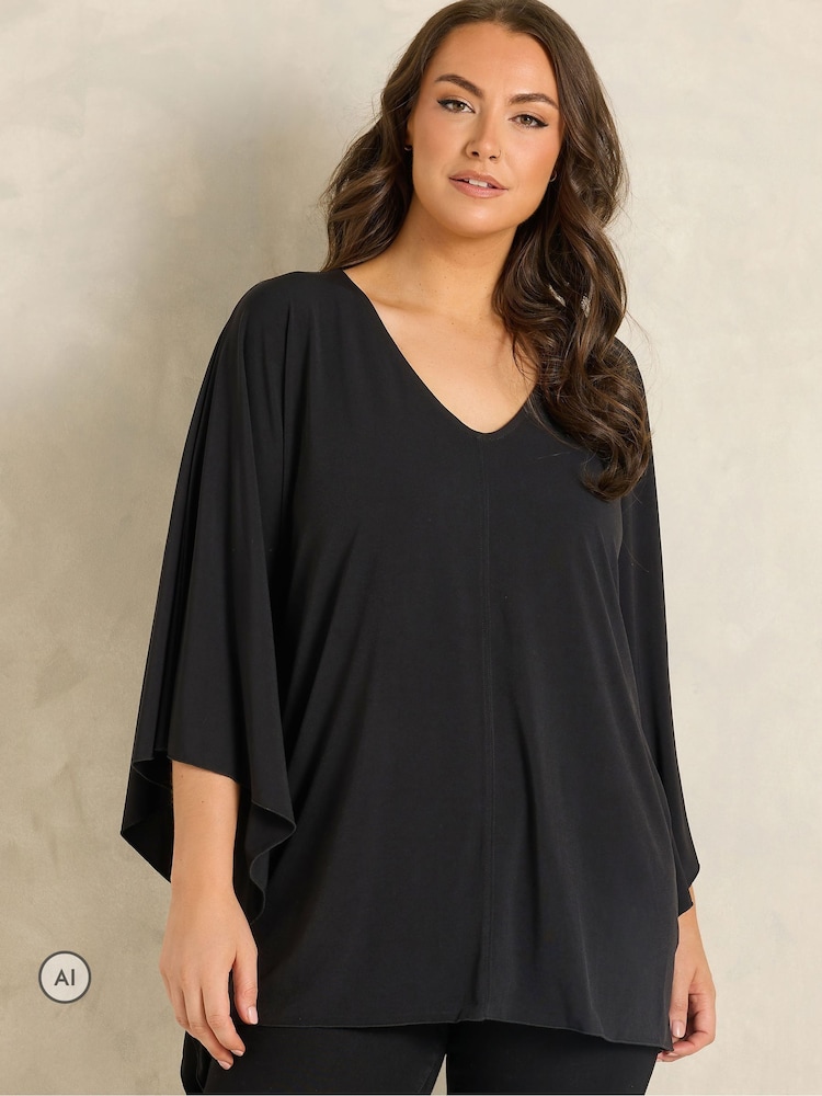 블랙 - Evans Jersey Cape Top - 6의 이미지 1
