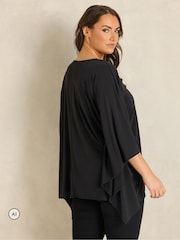 블랙 - Evans Jersey Cape Top - 6의 이미지 3