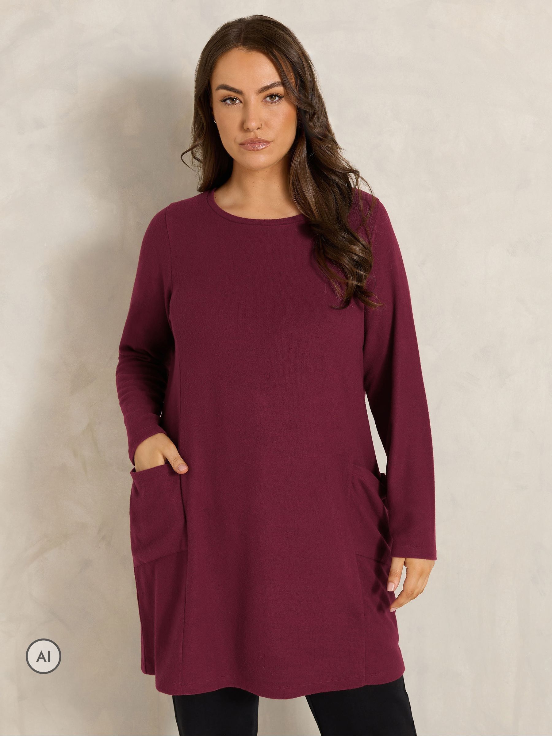 Evans Women's Purple Drop Pocket Tunic - Image 1