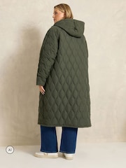 أخضر - Evans Quilted Longline Coat - صورة 2 من 6
