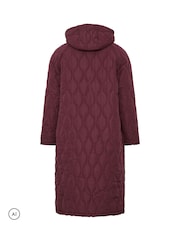 Evans Red Quilted Longline Coat - Image 6 of 6