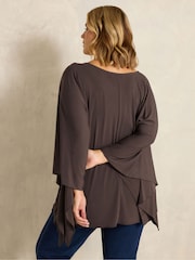 브라운 - Evans Jersey Cape Top - 6의 이미지 3