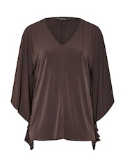 브라운 - Evans Jersey Cape Top - 6의 이미지 5