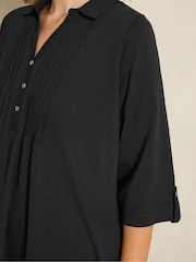 Evans Black Pintuck Henley Top - Image 4 of 6