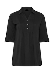 Evans Black Pintuck Henley Top - Image 5 of 6
